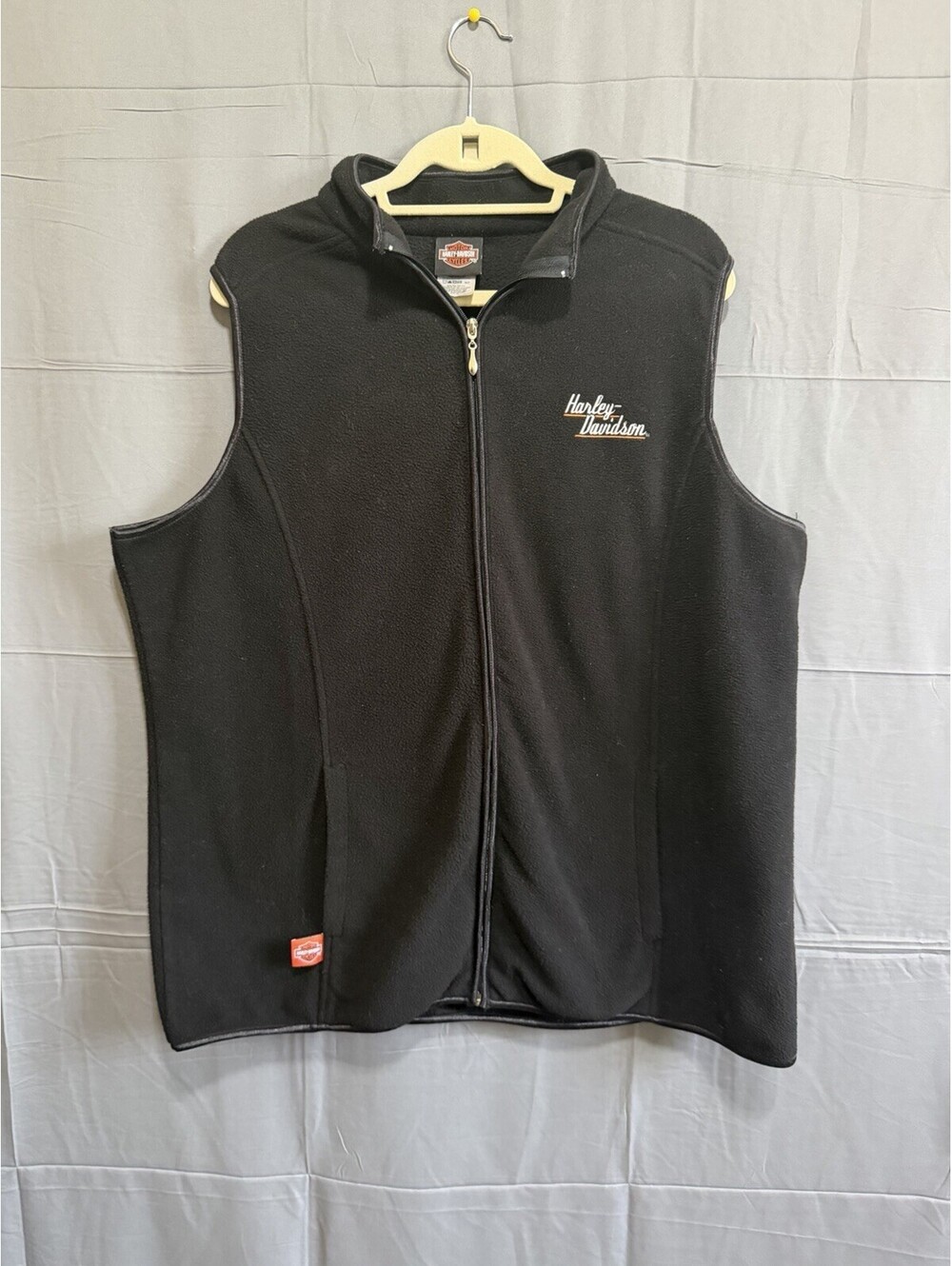 Harley-Davidson Men’s 2XL Black Fleece Zip Vest Kersting’s North Judson IN